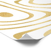 Modern wit goud marmer Abstract Poster (Hoek)