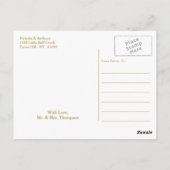 Modern Wit & Goud Polka Dots Bruiloft Dank u Briefkaart (Achterkant)