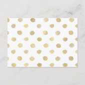 Modern wit & goud polka stippen bruiloft detail informatiekaartje (Achterkant)