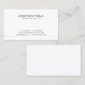 Modern Wit Goud Schoon Gewoon Professioneel Elegan Visitekaartje (Voorkant / Achterkant)