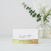 Modern Wit Goud Stijlvol Ontwerp Duidelijke Luxe Visitekaartje (Staand voorkant)