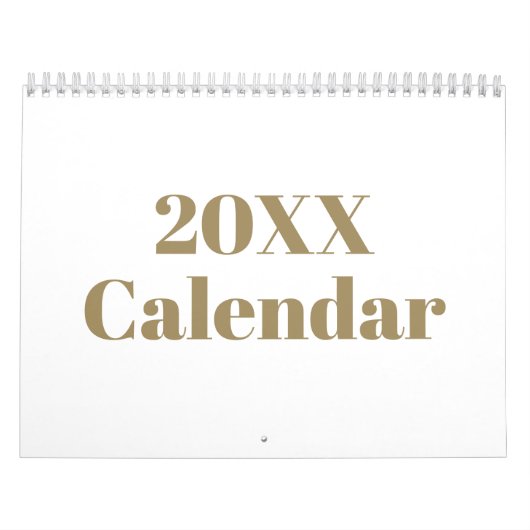 Modern wit goud vet typografie maand 2024 kalender (Hoes)