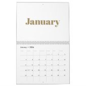 Modern wit goud vet typografie maand 2024 kalender (Jan 2026)
