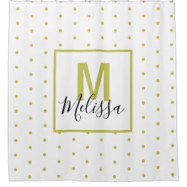 Modern wit gouden cirkel patroon douchegordijn