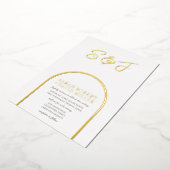 Modern wit gouden classy minimale bruiloft folie uitnodiging (Gedraaid)