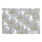 Modern Wit Goudgrijs Lelie Bloem Patroon Kussensloop (Achterkant-Rechts)