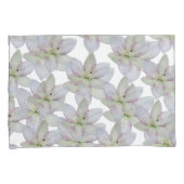 Modern Wit Goudgrijs Lelie Bloem Patroon Kussensloop (Voorkant-Rechts)