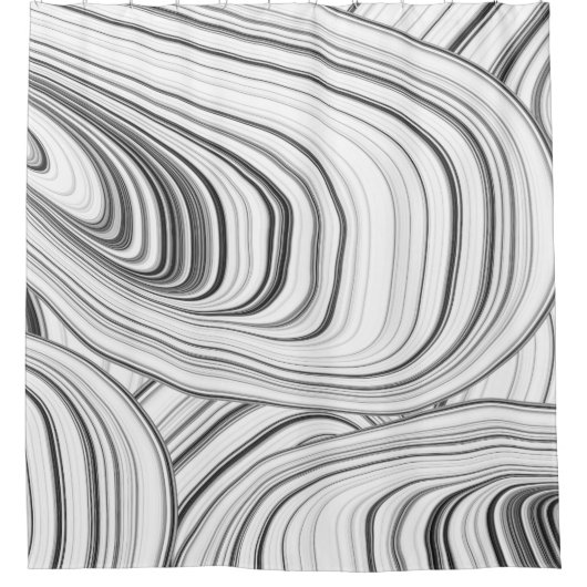 Modern wit grijs Abstract patroon Douchegordijn (Voorkant)