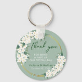 Modern -wit-groen huwelijk sleutelhanger (Voorkant)