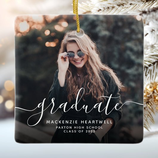 Modern wit handschrift Afstuderen foto Keramisch Ornament