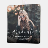 Modern wit handschrift Afstuderen foto Keramisch Ornament (Links)