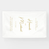 Modern, Wit, Handschriftdoopvont, Huwelijkswelkom Spandoek (Horizontaal)