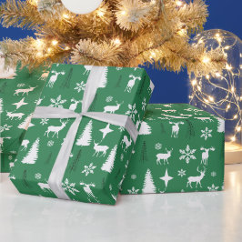 Modern wit herten bos patroon cadeaupapier