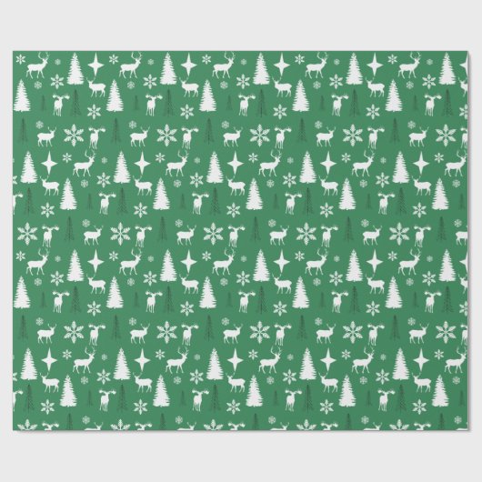 Modern wit hertenbos patroon cadeaupapier (Vlak)