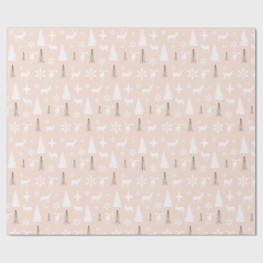 Modern wit hertenbos patroon cadeaupapier (Vlak)
