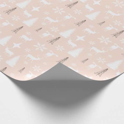 Modern wit hertenbos patroon cadeaupapier (Hoek)