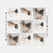Modern Wit Hondenherdenkingsfotocollage Fleece Deken (Voorkant (Horizontaal))