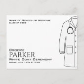Modern wit jas ceremonie Afstuderen Aankondigingskaart (Voorkant)