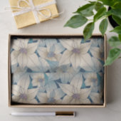 Modern wit kerstblauw patroon in Poinsettia Tissuepapier (Geschenk)