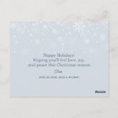 Modern wit kerstblauw typografie briefkaart (Achterkant)