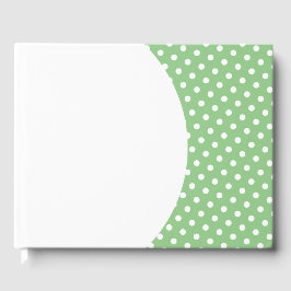 Modern wit kleurenblok polka stippen op lichtgroen gastenboek
