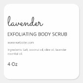 Modern wit lavendel scrub label (Voorkant)
