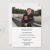 Modern Wit Lijst Fotoafstudeerfeest Kaart (Achterkant)