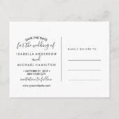 Modern wit lijst hart FOTO SAVE THE DATE Aankondigingskaart (Achterkant)