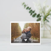 Modern wit lijst hart FOTO SAVE THE DATE Aankondigingskaart (Staand voorkant)