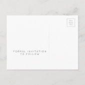 Modern wit lint | De datumfoto opslaan Aankondigingskaart (Achterkant)