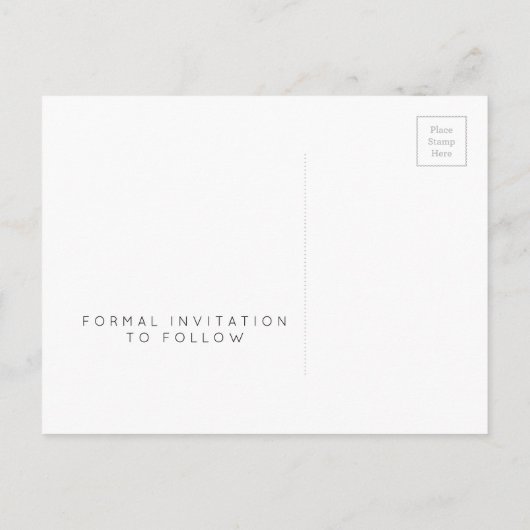 Modern wit lint | De datumfoto opslaan Aankondigingskaart (Achterkant)