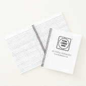 Modern wit logo zakelijk merk notebook notitieboek (Binnen)