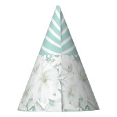 Modern wit magnolia groen verjaardagsfeestje Pet Feesthoedjes (Achterkant)