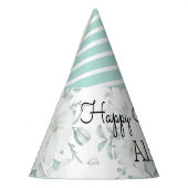 Modern wit magnolia groen verjaardagsfeestje Pet Feesthoedjes (Links)