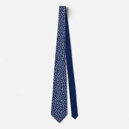 Modern wit & marineblauw stropdas