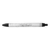 Modern wit marmer gepersonaliseerd zwarte inkt pen (Voorkant)