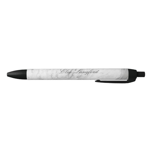 Modern wit marmer gepersonaliseerd zwarte inkt pen (Bodem)