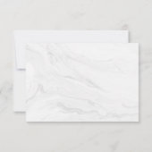 Modern wit marmer gouden script | Trouw RSVP Kaartje (Achterkant)