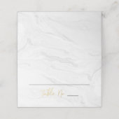 Modern wit marmer gouden script | Trouwen Plaatskaartje (Buitenkant ongevouwen)