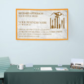 Modern wit marmer Handyman automatische reparatie Spandoek (Beurs)