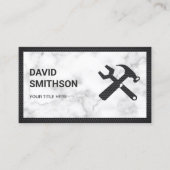 Modern wit marmer Handyman automatische reparatie Visitekaartje (Voorkant)