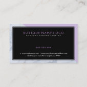 Modern wit marmer & lavendel geometrisch ontwerp visitekaartje (Achterkant)