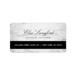 Modern wit marmer luxe designer adreslabel etiket