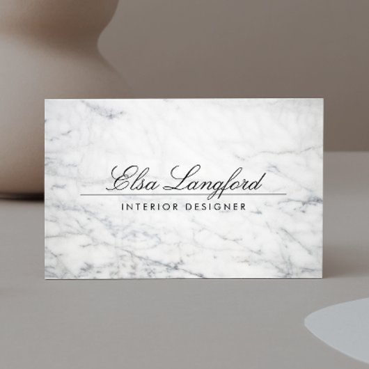 Modern wit marmer luxe designer Visitekaartje