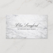 Modern wit marmer luxe designer Visitekaartje (Voorkant)
