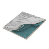 Modern wit marmer met donker Blauwgroen en goud Tegeltje (Zijkant)