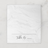 Modern Wit Marmer Schrift | Trouwen Plaatskaartje (Buitenkant ongevouwen)