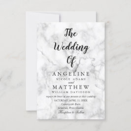 Modern wit marmer script | Uitnodiging tot weddens