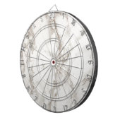 Modern wit marmer textiepatroon dartbord (Voorkant Rechts)