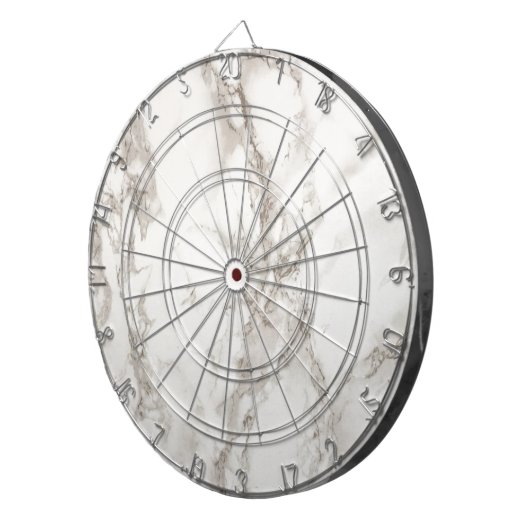 Modern wit marmer textiepatroon dartbord (Voorkant Rechts)